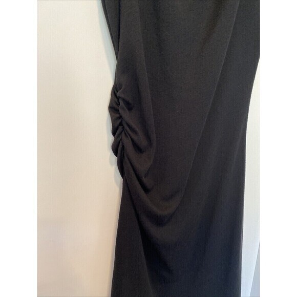 Vince Cowl Neck Ruched Side Black Knit Dress Medium - Picture 8 of 10